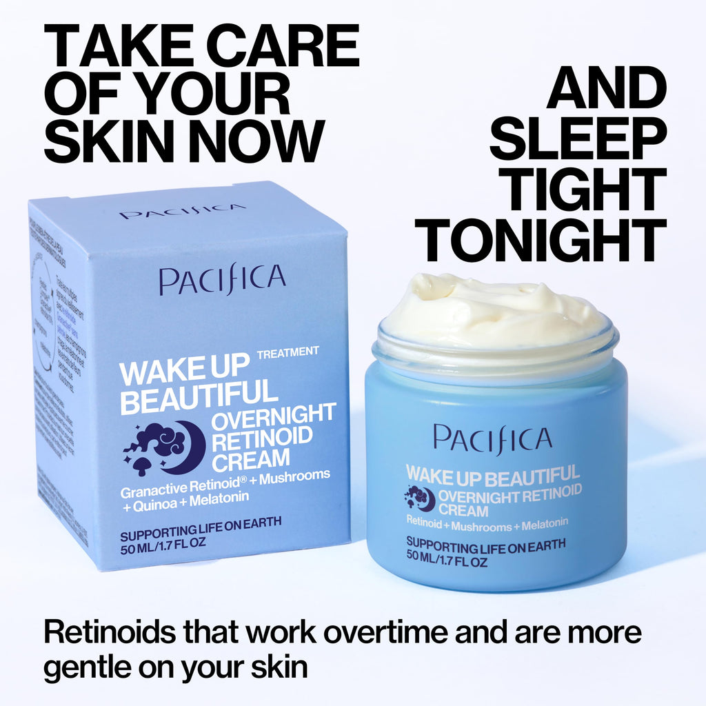Pacifica Wake Up Beautiful Retinoid Night Cream – Overnight Anti-Aging Moisturizer with Hyaluronic Acid & Melatonin, Reduces Wrinkles & Fine Lines, Hydrating and Gentle for Dry or Mature Skin, Vegan
