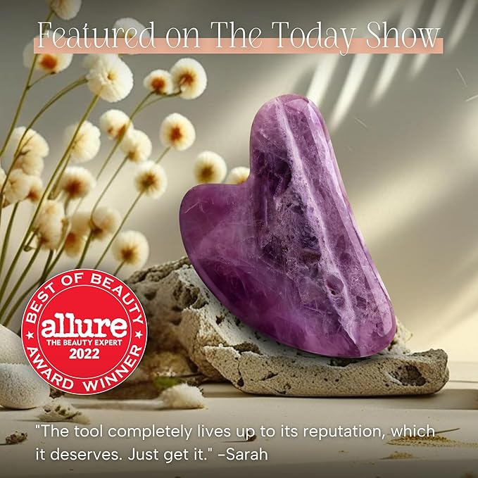 Mount Lai -The Amethyst Gua Sha Facial Lifting Tool | Face Sculpting Tool for Skin Care | Guasha Tool for Face and Body | Facial Massage Tools to Relieve Muscle Tension and Reduce Puffiness