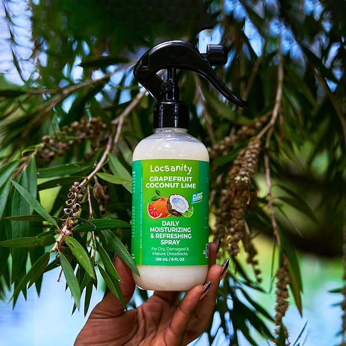 Loc Moisturizing Spray - Locsanity Grapefruit Coconut Lime Daily Hydrating Mist for Locs Dreads & Braids - Rosewater Scalp Moisturizer - 8 fl oz
