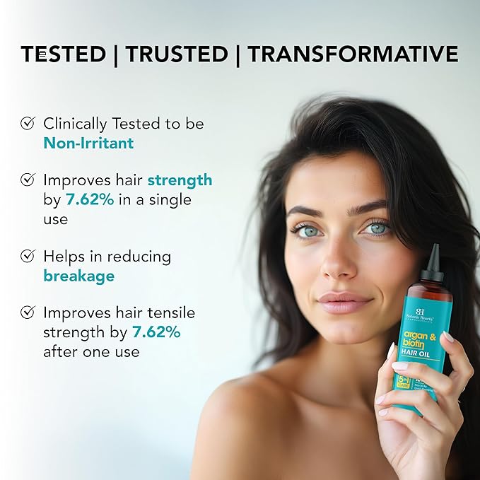 Botanic Hearth 100% Pure Argan & Biotin Oil For Hair Growth & Hair Treatment Oils 6.7 Fl oz