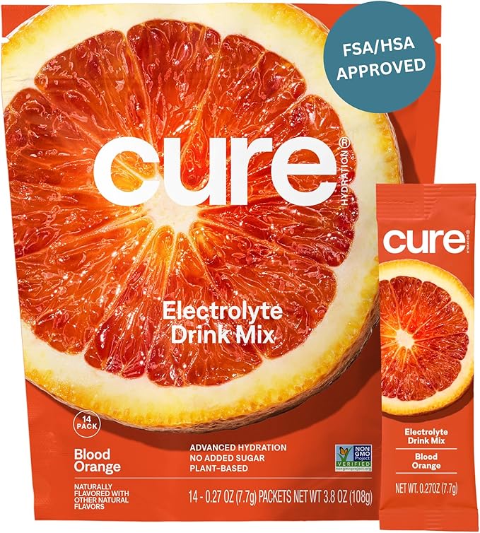Cure Hydration - Electrolyte Drink Powder Blood Orange 14 Packets