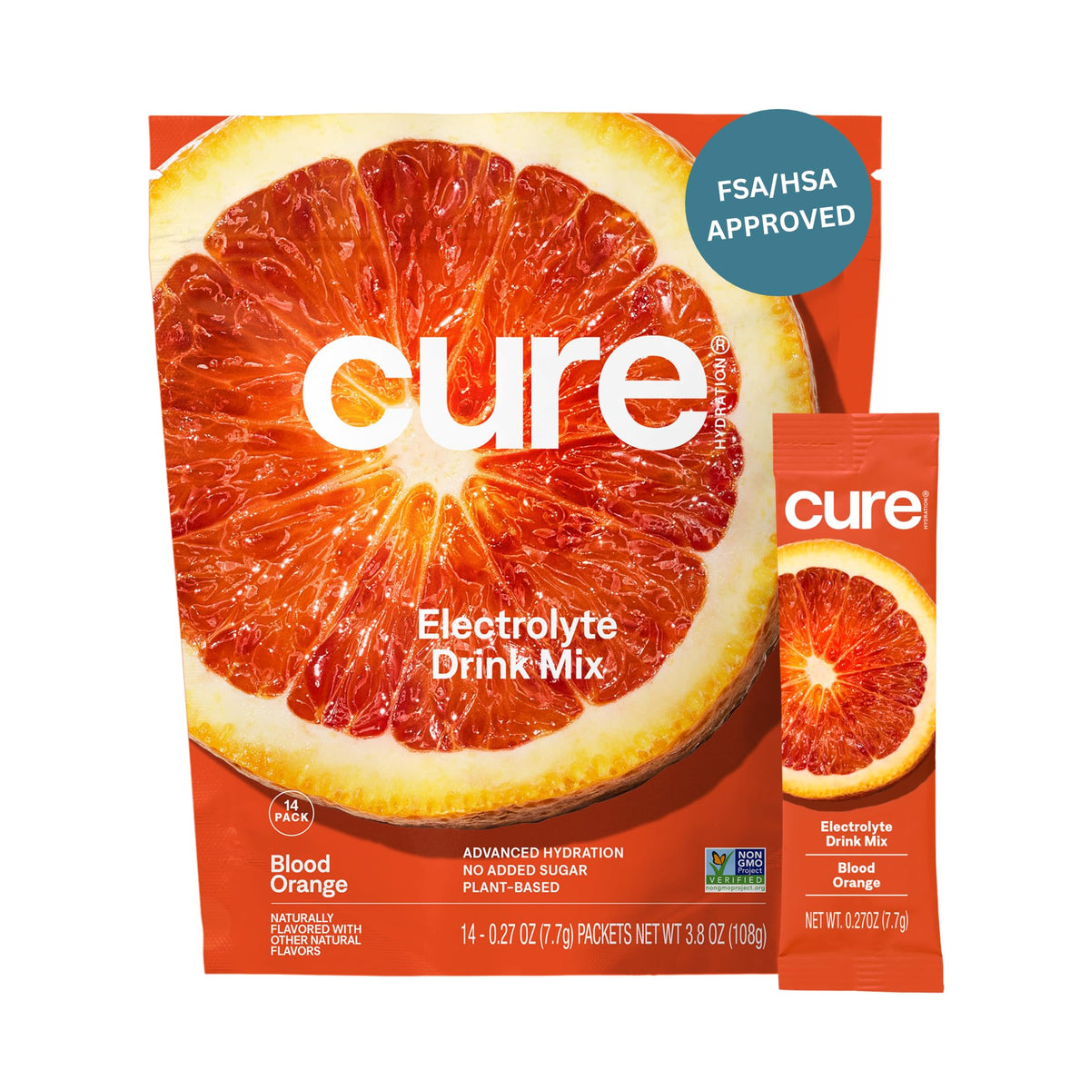 Cure Hydration - Electrolyte Drink Powder Blood Orange 14 Packets