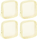 Sinzip 4 Pieces Mini Zipper Nylon Mesh Pouch, Mesh Cosmetic Bags Makeup Bags, Multipurpose Travel Toiletry Bags for Office Supplies and Travel Accessories (Beige, S)