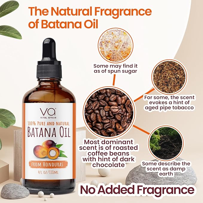 Batana Hair Growth Oil 4 Fl Oz Glass Bottle For Strong and Shiny Hair