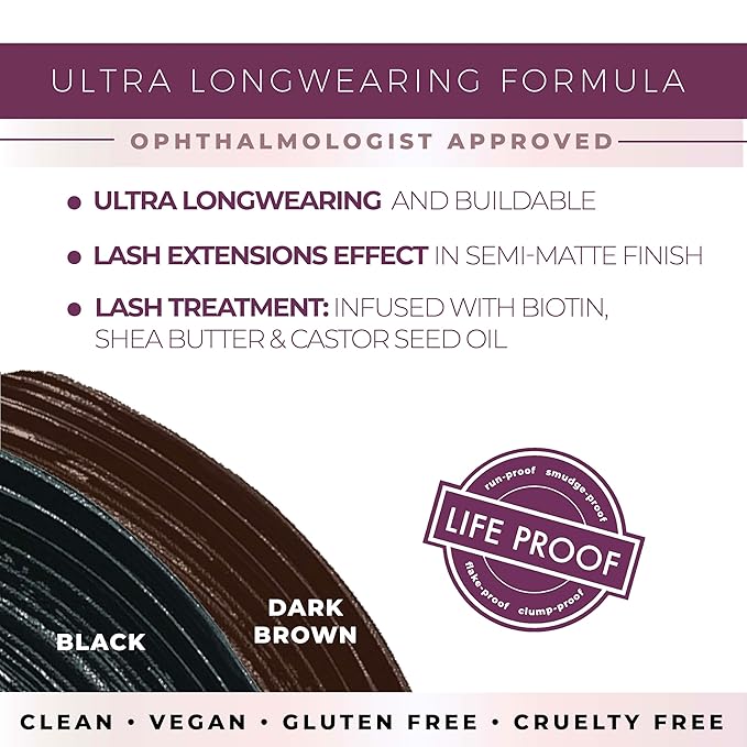 blinc Lash Extension Tubing Mascara, Lengthening & Defining, Dark Brown