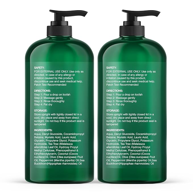 Botanic Hearth Tea Tree Body Wash - 16 Fl oz Pack of 2