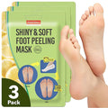 Purederm Foot Peeling Mask for Dry Cracked Feet, Exfoliating Treatment for Dead Skin & Calluses for Baby Soft Feet, 3 Pairs