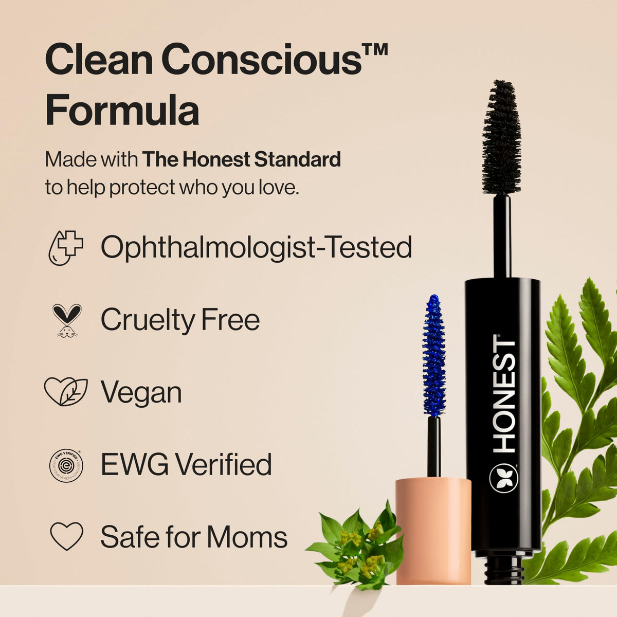 Honest Beauty 2-in-1 Extreme Volume Clean Mascara, Black, 0.27 fl oz