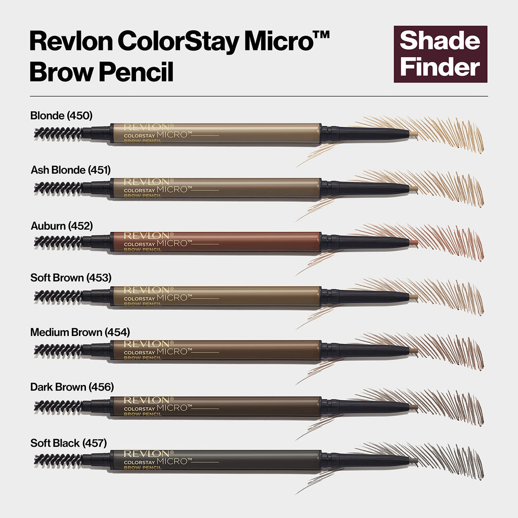 Revlon ColorStay Micro Brow Pencil, 454 Medium Brown, 0.003 oz