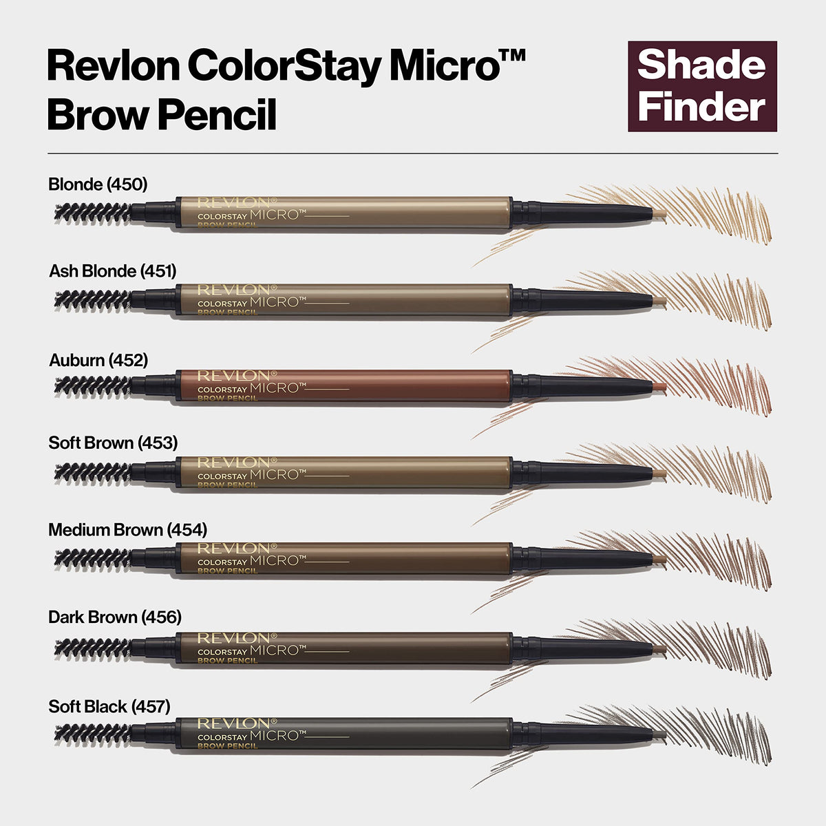 Revlon ColorStay Micro Brow Pencil, 454 Medium Brown, 0.003 oz