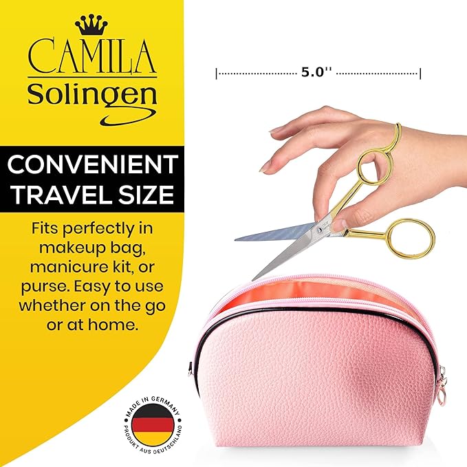 Camila Solingen CS07 Hair Scissors Professional 5 Inch Very Sharp Grooming Scissors. Razor Edge Barber Hair Cutting Scissor. Carbon Steel Hair Cutting Shears for Salon. Made of in Solingen Germany