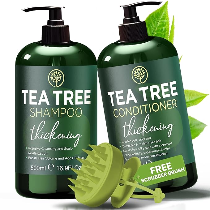 Tea Tree Shampoo & Conditioner Set, Clarifying for Hair Growth & Hair Los