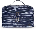 Lug Stowaway Cosmetic Case, NAVY NAUTICAL - Spacious Travel Toiletry Bag with Wipeable Bottom and Exterior Pockets