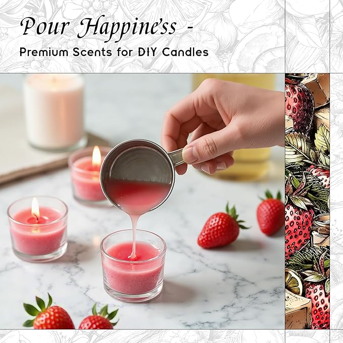 HIQILI Strawberry Fragrance Oil, DIY Fruity Scent Perfume - 5.07 Fl Oz
