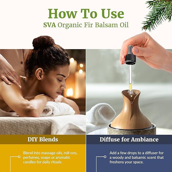 SVA Organic Fir Balsam Essential Oil with Dropper, 4 Fl Oz (118 ml)