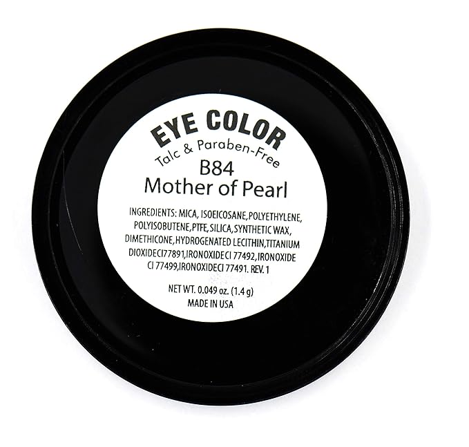 Pure Ziva Mother of Pearl Frosted White 100 Pure Ivory Nude Beige Shimmer Pressed Powder Single Vegan Eyeshadow; Talc, Paraben & Cruelty Free