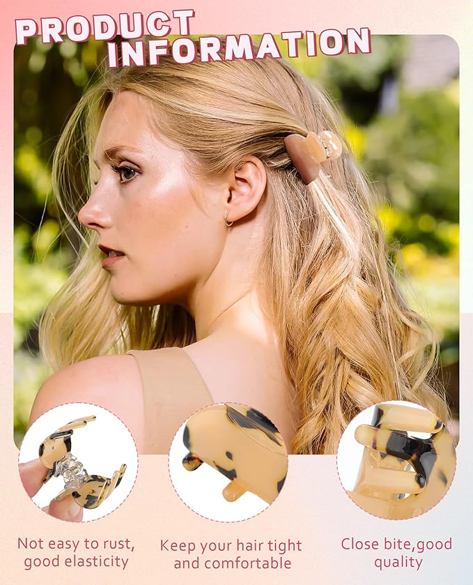 Molans 12 Pcs Small Hair Clips Mini Claw Jaw Clips Women Girls Thin Hair