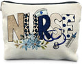 RYYCDOI Trendy Floral Nurse Makeup Bag, Nurses Week Gifts Cosmetic Bags for Women, Nurse Appreciation Gifts Makeup Pouch, Nursing Zipper Pouch