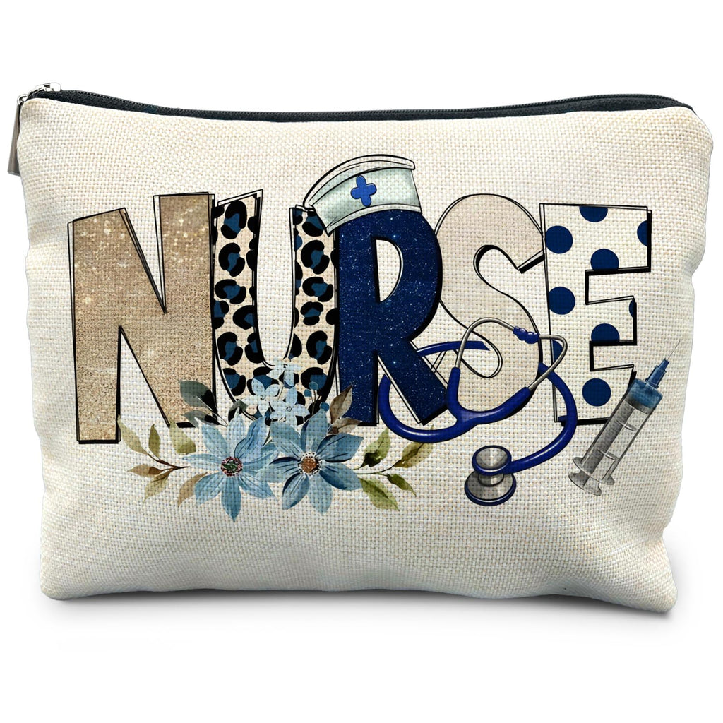 RYYCDOI Trendy Floral Nurse Makeup Bag, Nurses Week Gifts Cosmetic Bags for Women, Nurse Appreciation Gifts Makeup Pouch, Nursing Zipper Pouch
