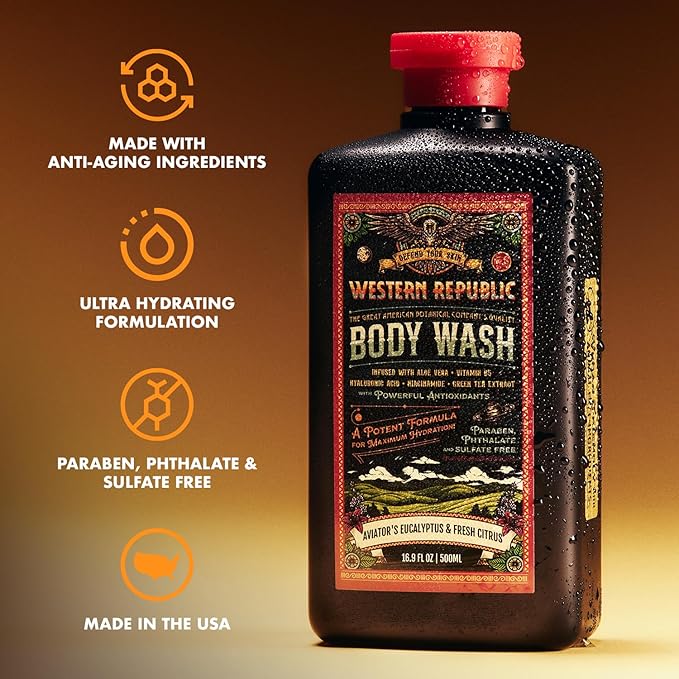 Western Republic - Aviator's Eucalyptus & Citrus Body Wash - 500ml 2 Pack