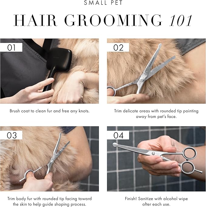 Tweezerman 7" Pet Grooming Shears-Safety Round Tips for Dogs & Cats