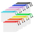 SUNEE Plastic Mesh Zipper Pouch 6.8x9.2 in (9 Colors, 18 Packs),Extra Large Water-Resistant Zip Bag for School Office Supplies, Puzzles & Games Organizing Storage