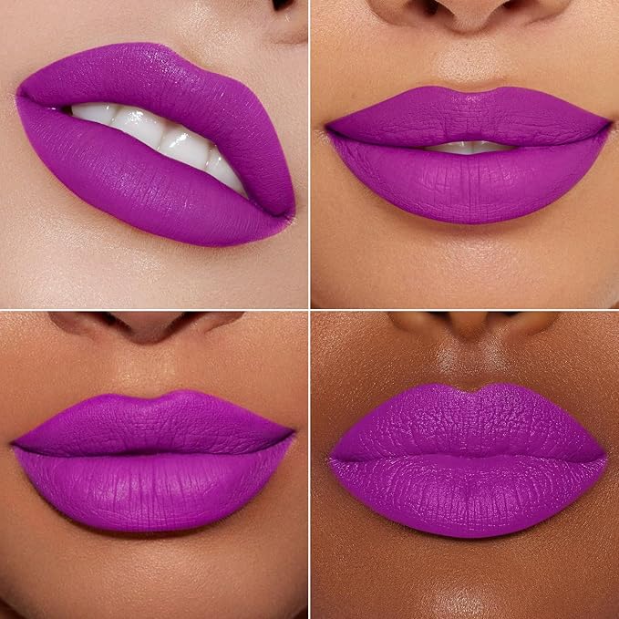 MAKI YIKA Purple Lipstick Matte Liquid for Women Color Stay Long Lasting Lipsticks