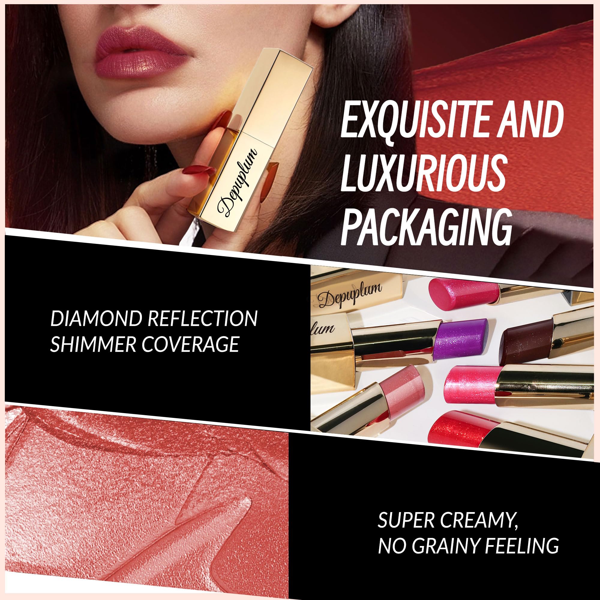 Depuplum Nude Pink Lipstick Moisturizing for Women Shimmer Tinted Lip Balm Hydrate Nourish Lip Gloss Cruelty Free Lip Makeup, ZG114 New Moon