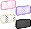Sinzip 4 Pieces Mini Zipper Nylon Mesh Pouch, Mesh Cosmetic Bags Makeup Bags, Multipurpose Travel Toiletry Bags for Office Supplies and Travel Accessories (Multicolored 01, M)