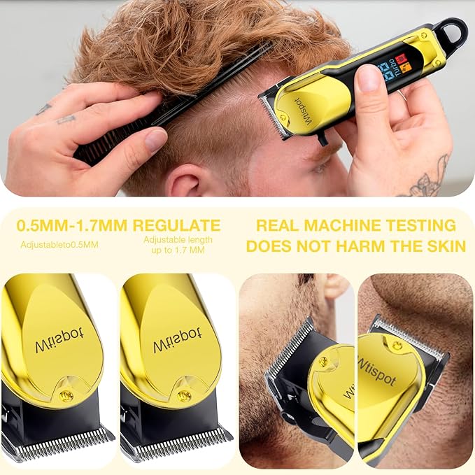 Hair Clippers for Men with LED Display, 3-Piece Cordless Grooming Kit with Hair Clipper, Beard Trimmer, Foil Shaver Complete Set for Home Barber
