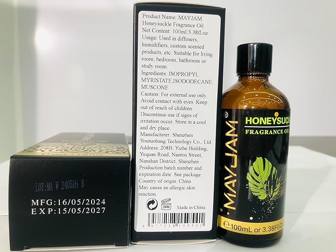 MAYJAM Honeysuckle Fragrance Oil Essential Oils for Diffusers, 3.38FL.OZ