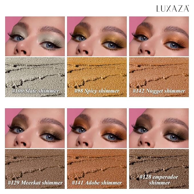 LUXAZA 6PCS Eyeshadow Stick Makeup Sets, Brown and Grey Eyeshadow Pen,Metallic And Matte Shimmer Eye Shadow Pencil Crayon, B08-Brown Sugar