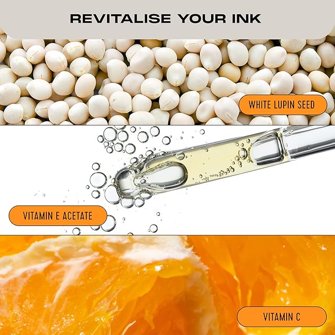 Stories & Ink Highlighting Body Oil for Faded and Healed Tattoos, Refreshes Tattoo Color and Adds Natural Glow, Lightweight Tattoo Care Oil, Vegan, 3.4 Fl Oz / 100ml