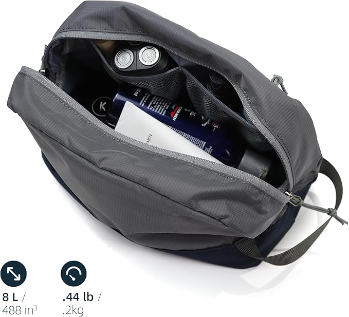 kalgoTeal Travel Toiletry Bag 8L, Large Packing Cube with Waterproof TPU Wet/Dry Compartment