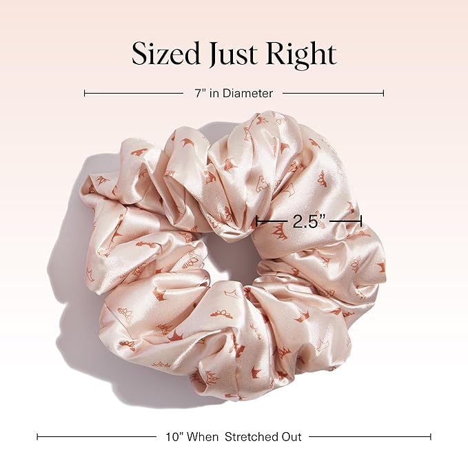 Kitsch & Disney Satin Scrunchies for Women - 2 Pcs, Desert Crown