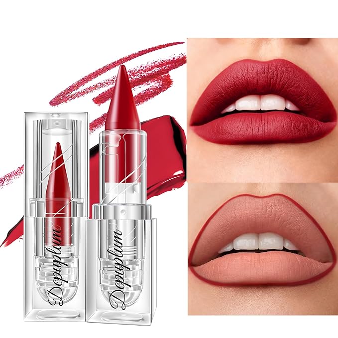 Depuplum Dark Red Lipstick Gradient Matte Lip Liner Combo for Women