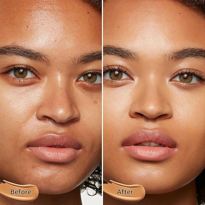Air Cushion CC Cream Mushroom Head Foundation, Full Coverage Self Adjusting Concealer Vegan Formula Sweat-Proof, Matte Concealer Easy to Use (Deep)