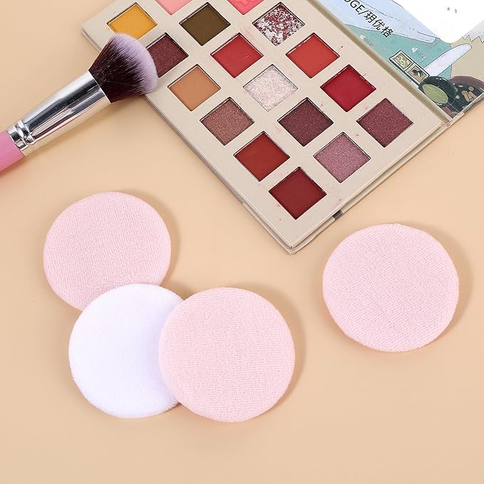 Sibba 12 PCS Blush Loose Powder Make Up Puff Face Setting Body Makeup Soft Velour Sponge Cosmetic Make Up Mini Portable Finger Applicator Holder Small Fluffy Highlighter Facial Cosmetic Cushion