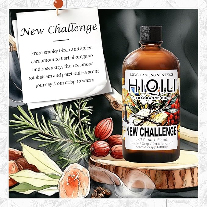 HIQILI New Challenge Fragrance Oil for Diffuser, Candle & Soap