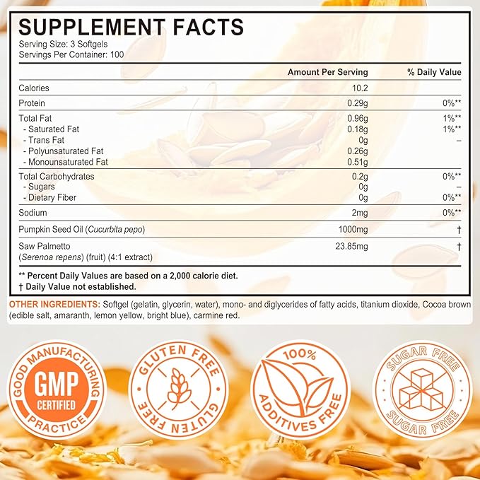 ITSDAWN Pumpkin Seed Oil Capsules 2 Pack, 1000mg Per Serving, Supports for Hair Growth, 600 Softgels