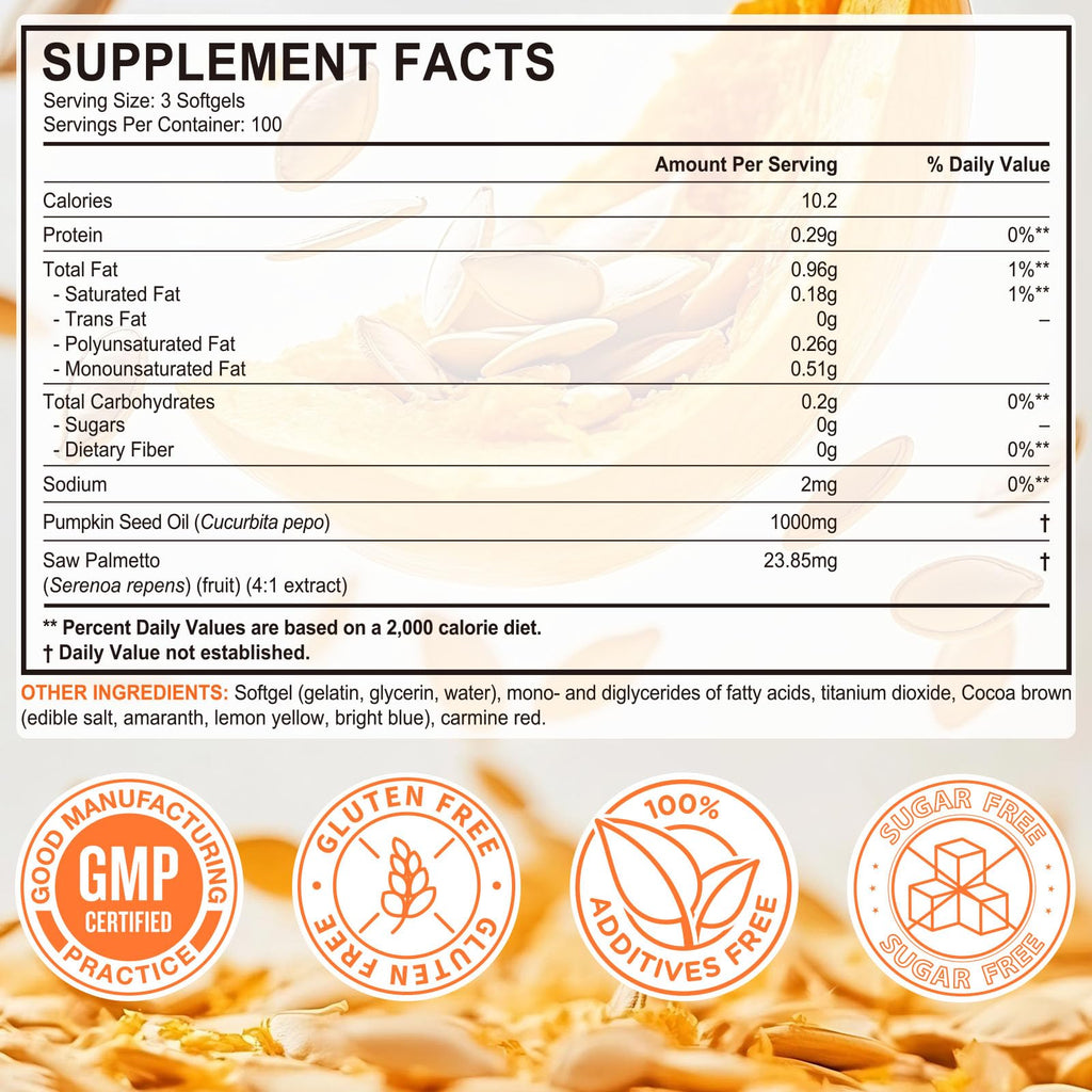 ITSDAWN Pumpkin Seed Oil Capsules 2 Pack, 1000mg Per Serving, Supports for Hair Growth, 600 Softgels
