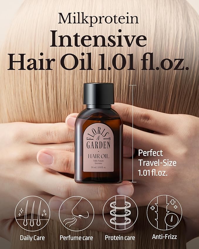 ODID Milk Protein Intensive Hair Oil Trial Kit - 4 Scents x 1.01 fl.oz. - Argan Oil & Milk Protein Hair Treatment Set - Moisturizing Lightweight Formula for Shine, Curl Definition & Frizz Control