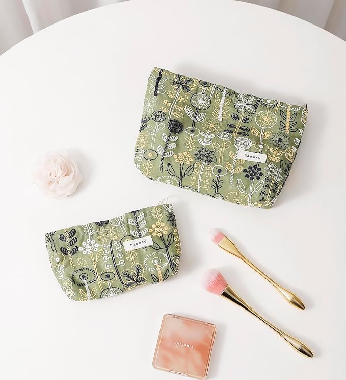 getgto 2 Pcs Makeup Bags, Large Cosmetic Bag Travel Toiletry Bag