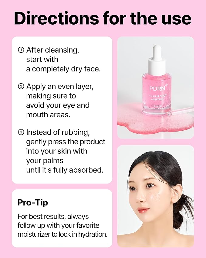 Charde PDRN Serum with Salmon DNA – Firming & Plumping Serum for Face, Collagen + 7 Types of Hyaluronic Acid, Korean Anti-Aging Face Serum for Fine Lines, Skin Elasticity & Radiance (1.01 fl oz)