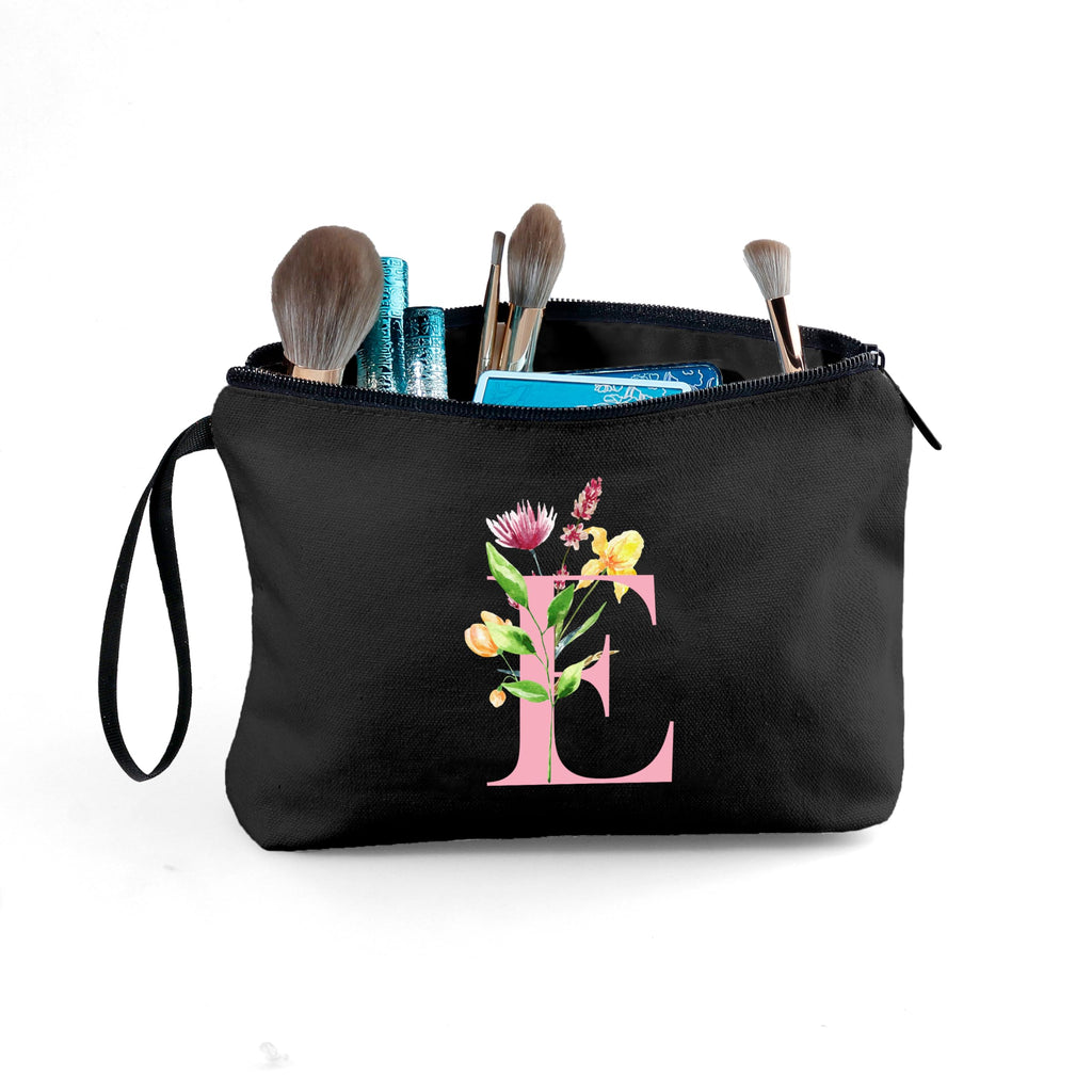 A-Z Personalized Gifts for Women, Initial Make Up Bag with Mirror, E