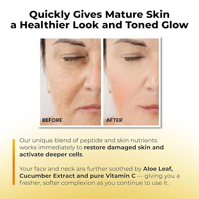 Dermacyl Vitamin C Serum for Face - Peptides c Total Package Serum with Hyaluronic Acid - All-in-One Vitamin Formula for Anti Aging, Hydration, Firms, Lifts, Targets Age spots - Fine Lines & Wrinkles
