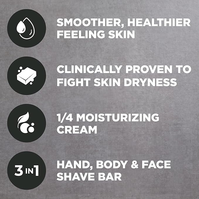DOVE MEN + CARE Hand Body Face Shave Bar, Sensitive Skin, 6 Count, 3.75 oz