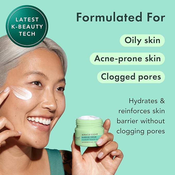 Rael Miracle Clear Skin Barrier Cream Daily Moisturizer, K-Beauty (1.8 oz)