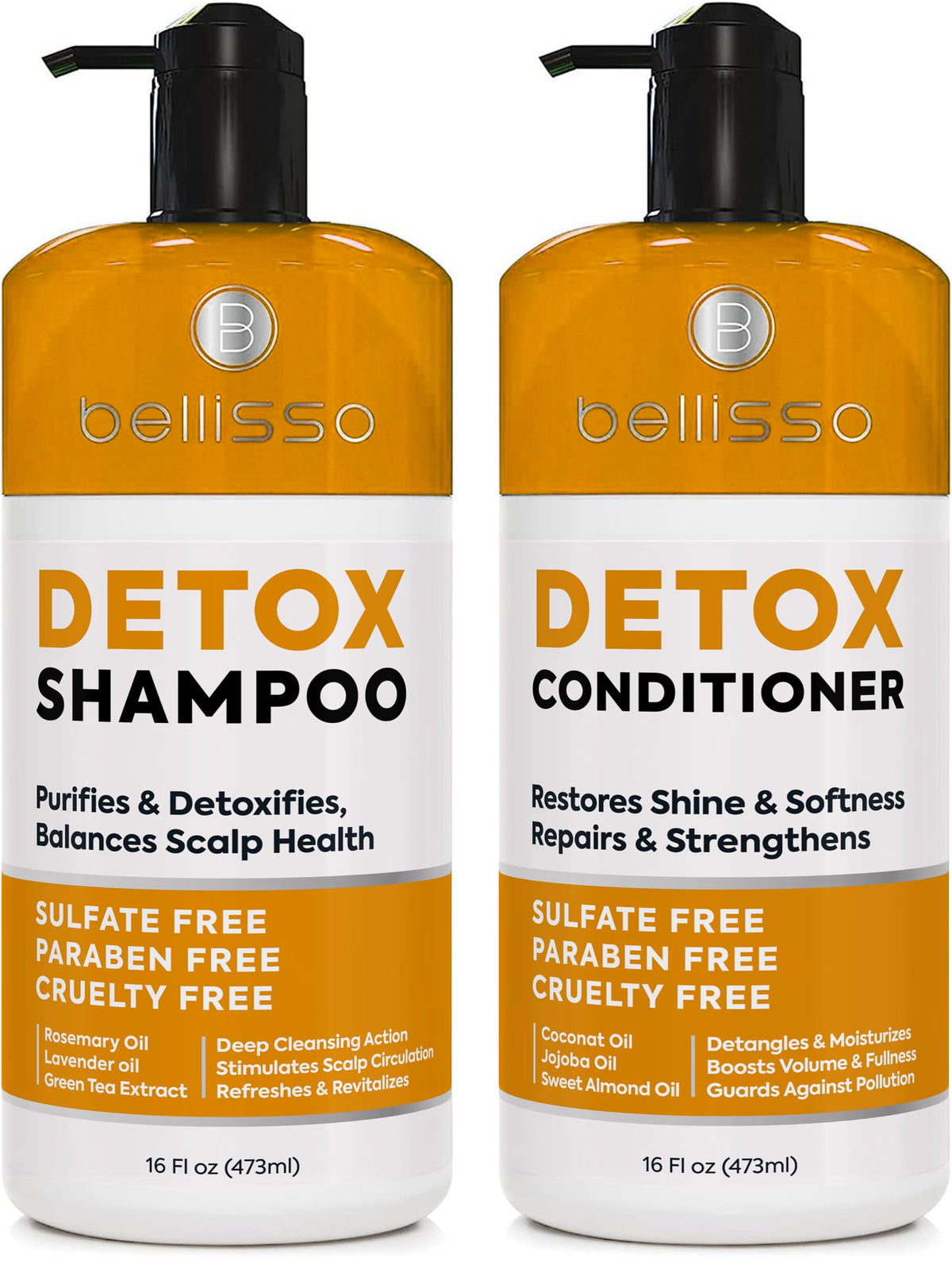Keratin Shampoo and Conditioner Set - Sulfate Free and Paraben Free - Salon Thickening Treatment for Dry, Damaged, Curly, Frizzy, Straight or Color Treated Hair - Anti Frizz Formula for Women and Men