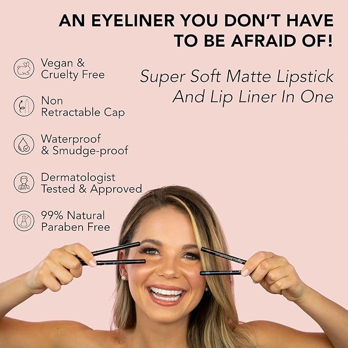 VASANTI Kajal Waterline Eyeliner (Intense Black) | Long-Lasting, Blendable Waterline Eye Liner | Smudge-Proof and Water-Resistant Eyeliner Pencil for Sensitive Eyes | Ophthalmologist Approved & Tested